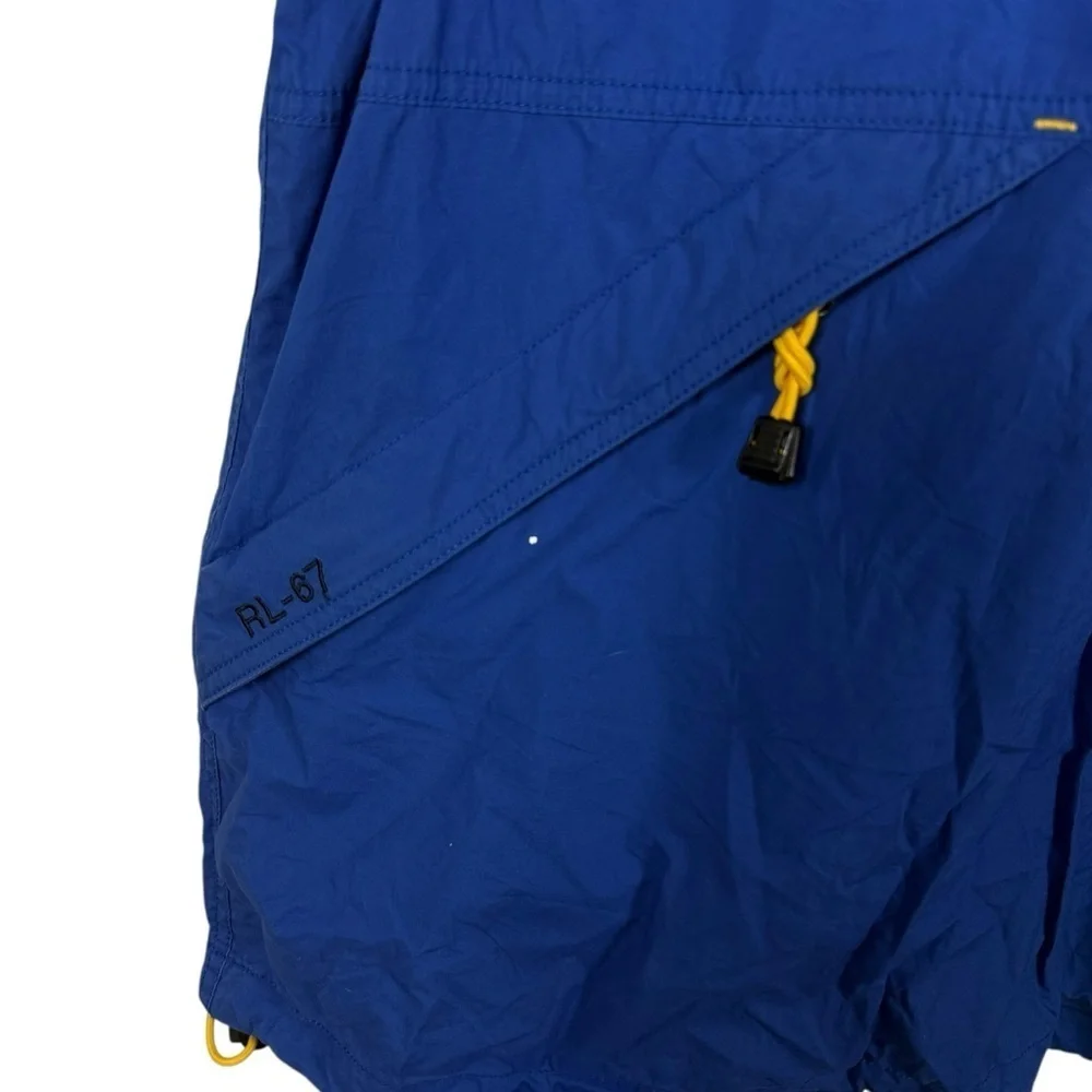 VINTAGE RARE 90s RL Polo Jeans Ripstop Nylon Hooded Vest Blue XL
